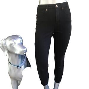 Good American Good Waist Side Slit Crop Jeans GWCSS001T Black Women’s Size 6/28